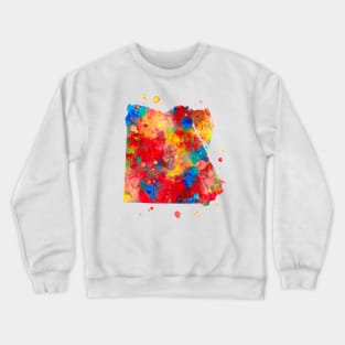 Egypt Map Watercolor Painting Crewneck Sweatshirt